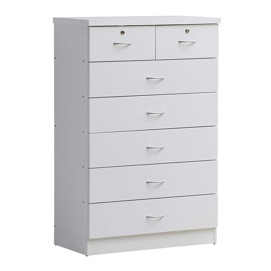 Hodedah HI70DRWHITE Assembly Instructions Manual