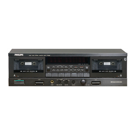 Philips FC 880 Double Cassette Deck Manuals