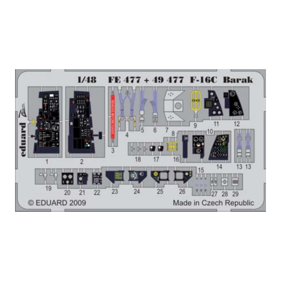 Eduard Zoom F-16C Barak S.A. Assembly Instructions