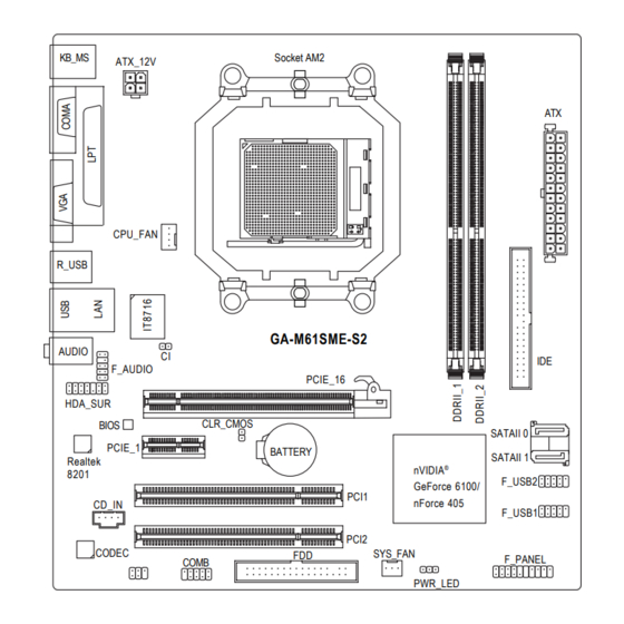Gigabyte GA-M61SME-S2 Manuals