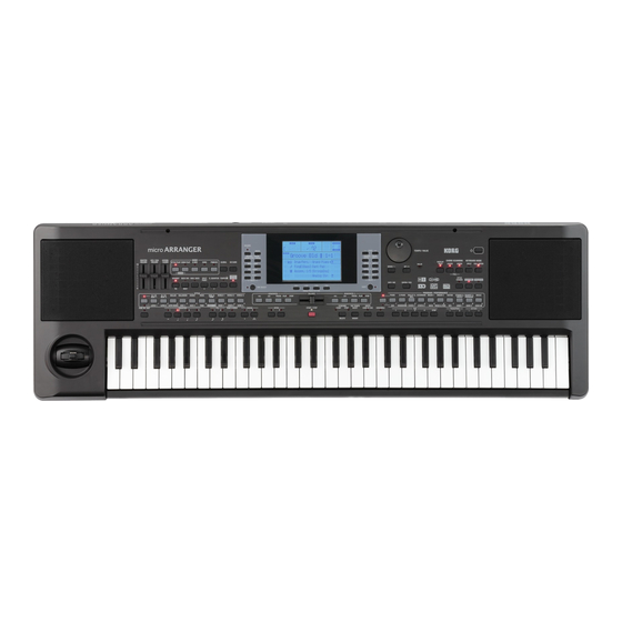 Korg micro arranger Quick Start Manual