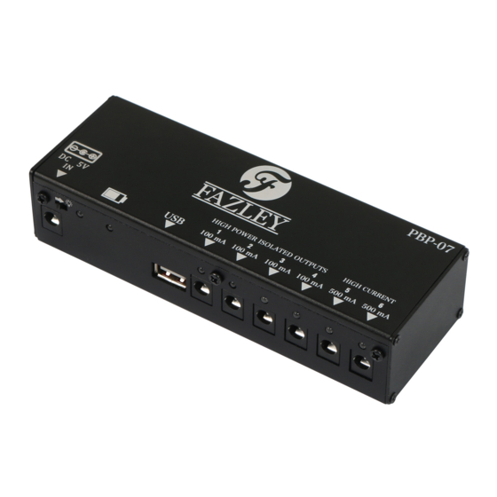 FAZLEY PBP-07 User Manual