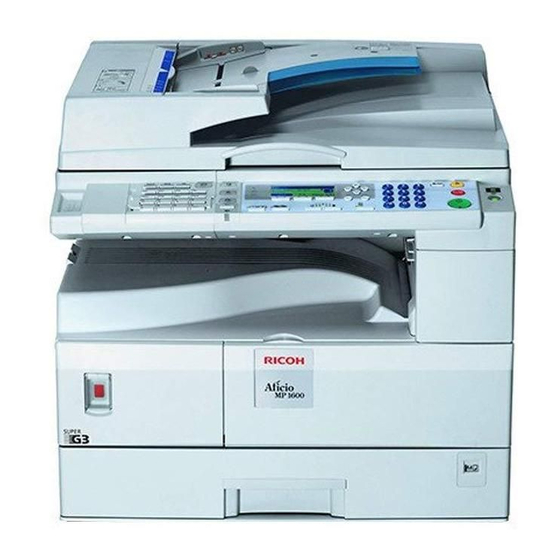 Ricoh Aficio MP 1600 Supplement Manual