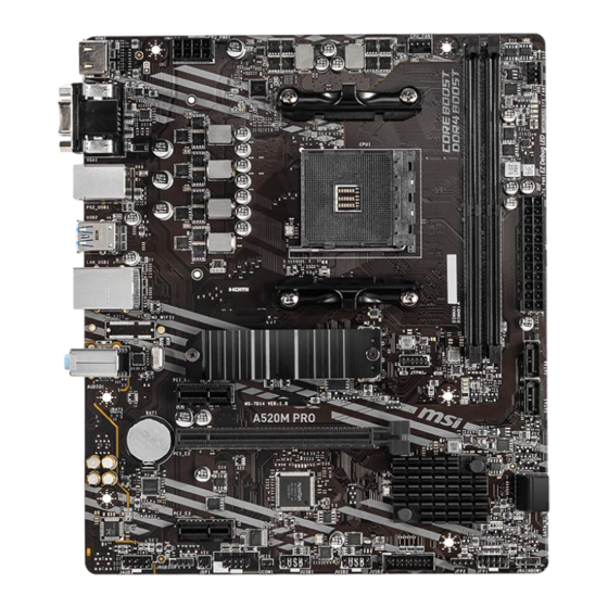 MSI B550M PRO/ A520M PRO Quick Start Manual