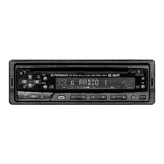 Pioneer DEH-P645R Installation Manual