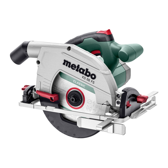 Metabo KS 66 FS Original Instructions Manual
