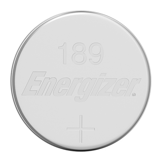 Energizer 189 Product Data Sheet