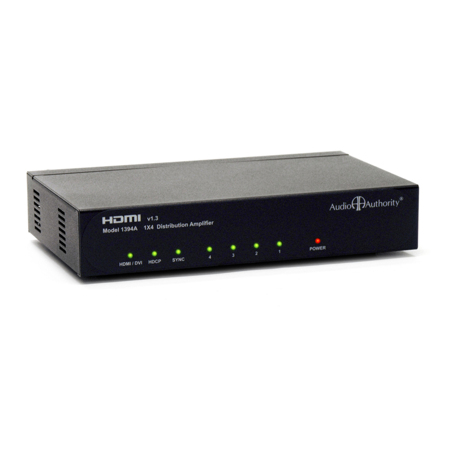 Audio Authority HDMI Distribution Amplifiers 1390A Series Specifications