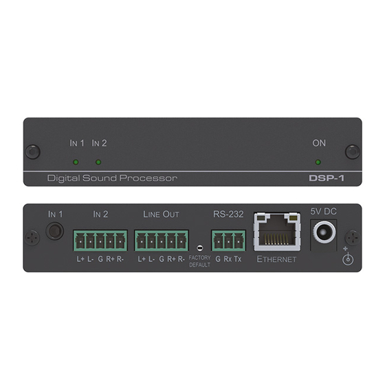 Kramer DSP-1 Quick Start Manual