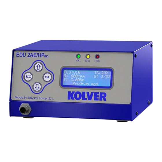 Kolver EDU2AE Operational Manual