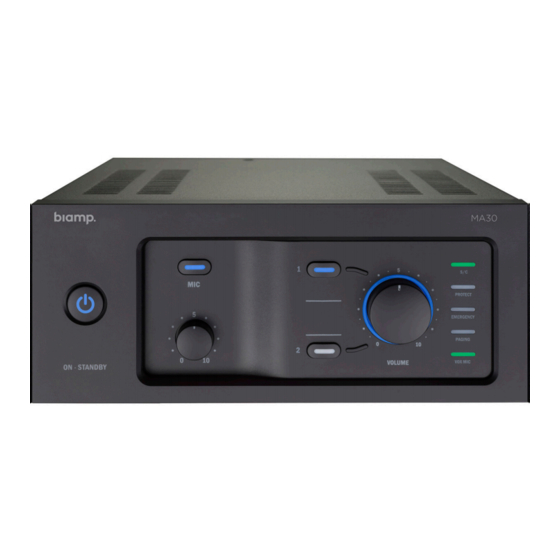 Biamp MA30 Installation & Operation Manual