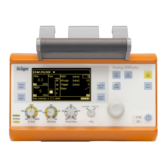 Dräger Medical Oxylog 2000 plus Technical Documentation Manual