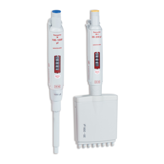 Sarstedt Sarpette M Instructions For Use Manual