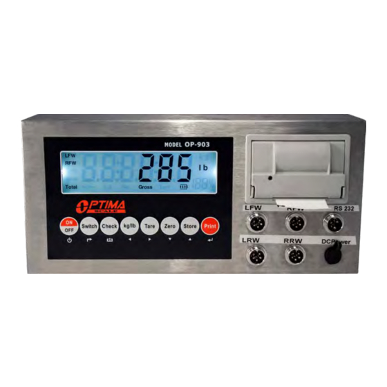 Optima Scale OP-903 User Manual