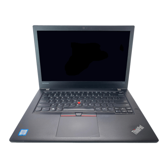 Lenovo ThinkPad T470 Safety, Warranty, And Setup Manual