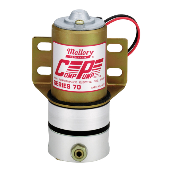 MSD Mallory 70 Series Installation Instructions Manual