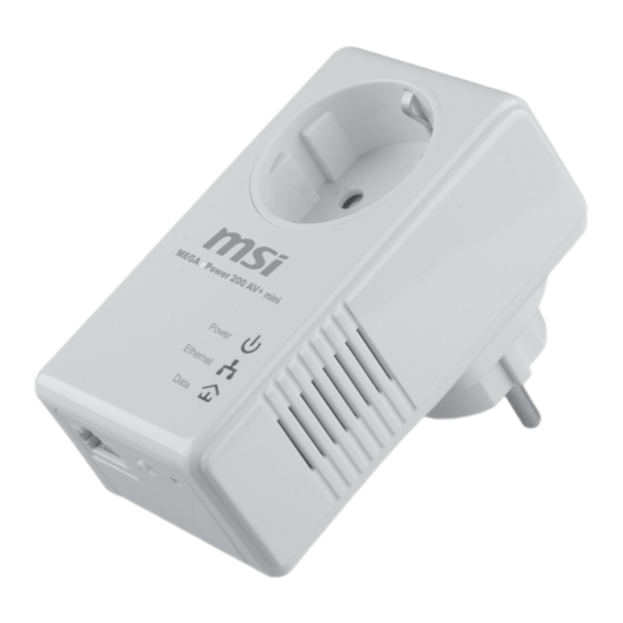 MSI HomePlug ePower 200AV+ Quick Installation Manual