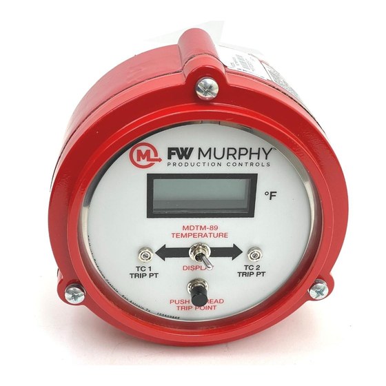 Murphy Dual Temperature SWICHGAGE MDTM89 Instructions For Installation And Operation