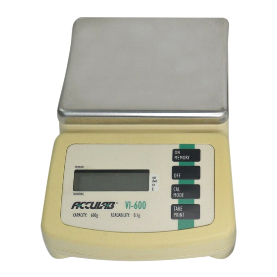 Acculab VI Series Instruction Manual