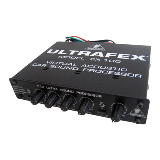 Behringer Ultrafex Car EX100 User Manual