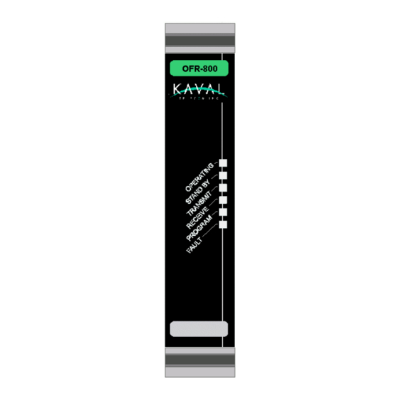 Kaval LINKnet OFR800 Series Manuals