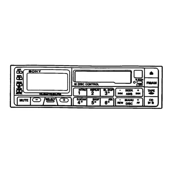 Sony XR-7600 Operating Instructions Manual