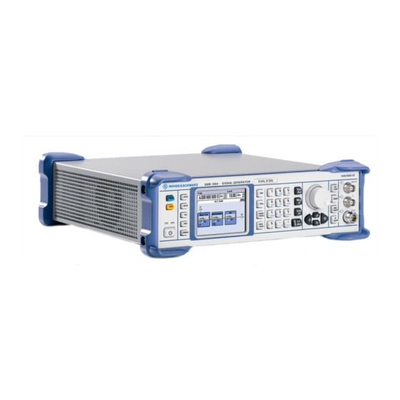 Rohde & Schwarz SMB100A Quick Start Manual