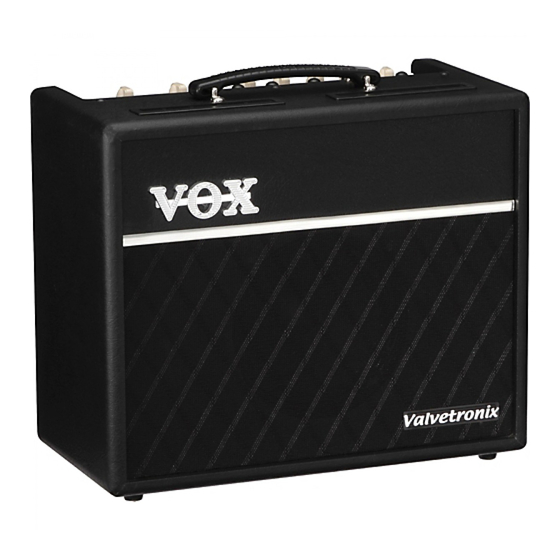 Vox Valvetronix VT20+ Owner's Manual