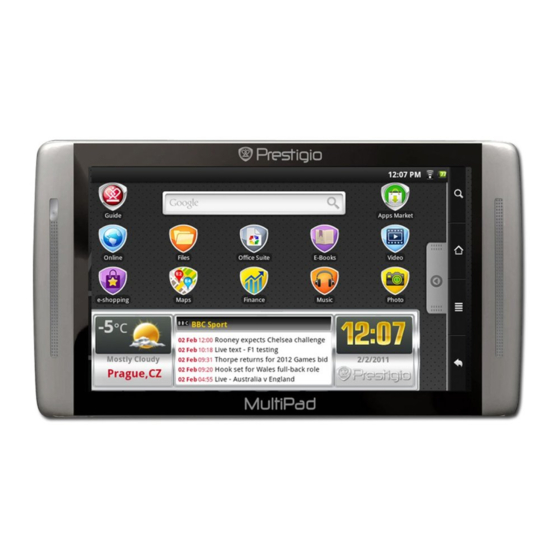 Prestigio MultiPad PMP7070C Quick Start Manual