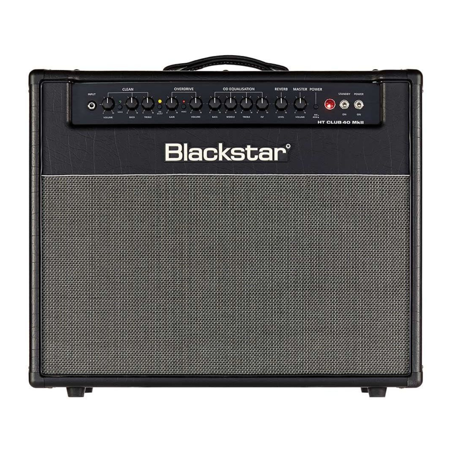 Blackstar HT CLUB 40 MkII, HT CLUB 50 MkII - Guitar Combo Amplifier Manual