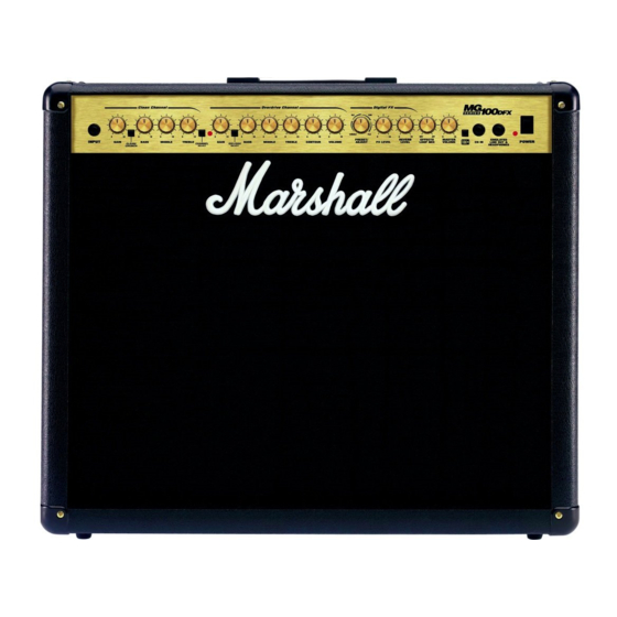 Marshall Amplification MG100DFX Owner's Manual
