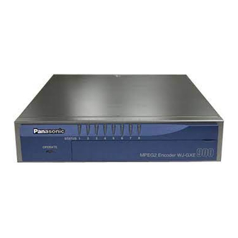 Panasonic WJGXE900 - MPEG2 ENCODER Manuals