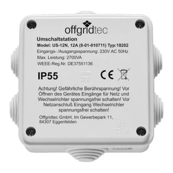 Offgridtec US-12N Manuals