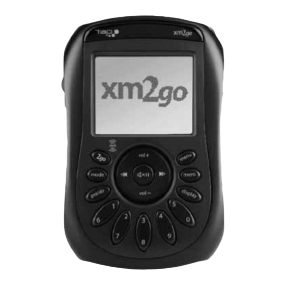 XM Satellite Radio xm2go Quick Manual