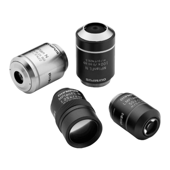Olympus Microscope Objective Lenses Manuals
