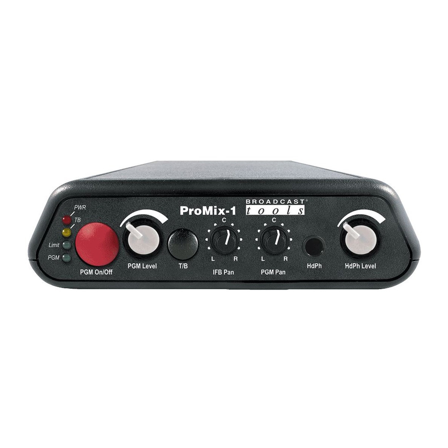 Broadcast Tools ProMix-1 Manuals