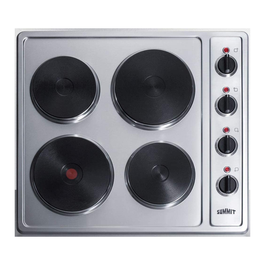 User Manuals: Summit CSD4B24 24-inch Electric Cooktop