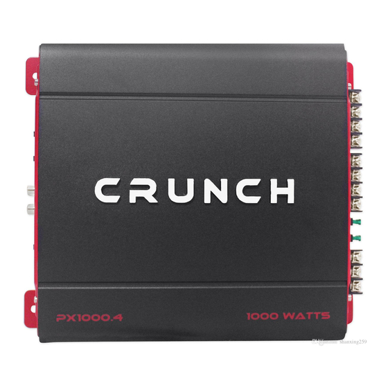 Crunch PX-1000.2 Quick Start Installation Manual