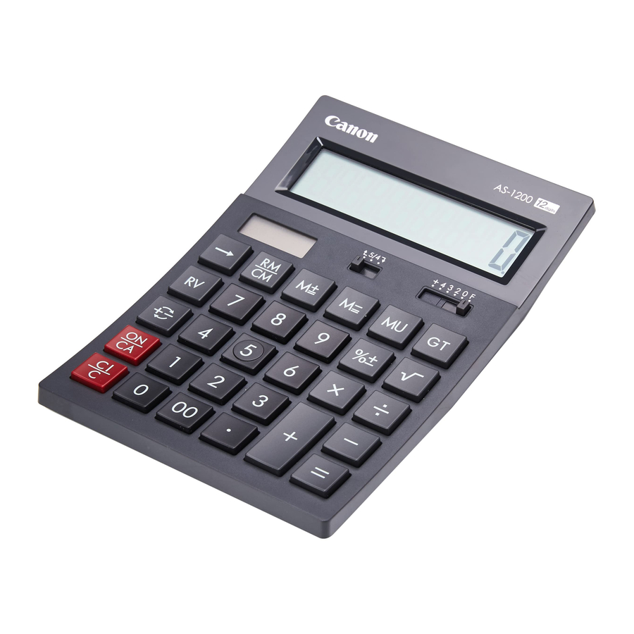 Canon AS-1200 - Calculator User Manual