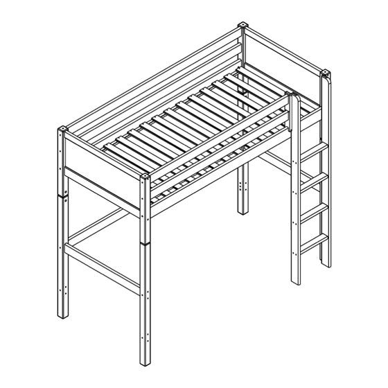 Happy Beds Nordic Wooden High Sleeper Bed EU Single Assembly Instructions Manual