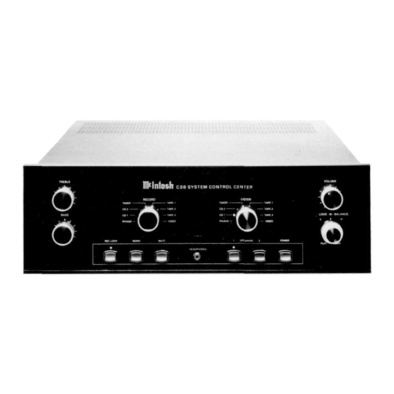 McIntosh C38 Owner's Manual