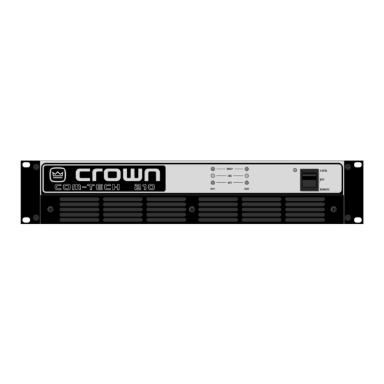 CROWN COM-TECH CT-210 AMPLIFIER REFERENCE MANUAL | ManualsLib