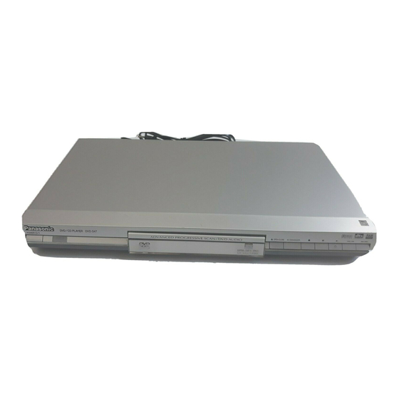 Panasonic DVD-S47 DVD Player Manuals