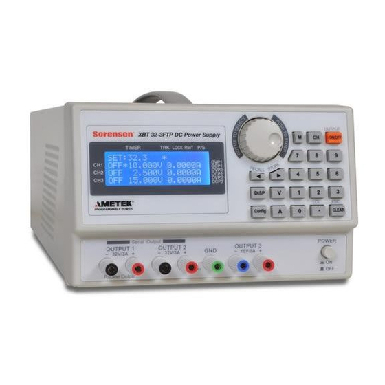 Sorensen XBT32-3FTP Operation Manual