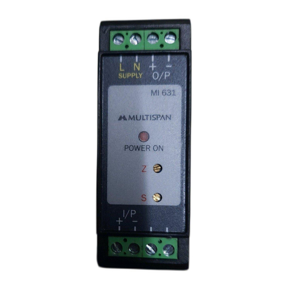 MULTISPAN MI-631 Quick Start Manual