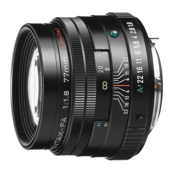 Pentax smc -FA J Operating Manual