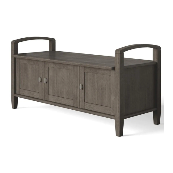 Simpli Home WyndenHall Brooklyn + max Warm Shaker Norfolk Entryway Storage Bench AXCWSH13-FG Manuals
