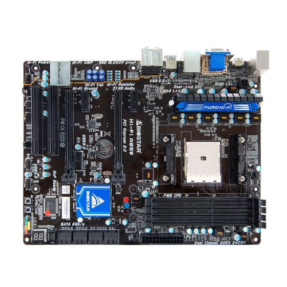Biostar Hi-Fi A85W Manual