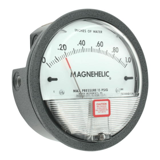 Dwyer Instruments Magnehelic 2000-0-AF Installation And Operating Instructions