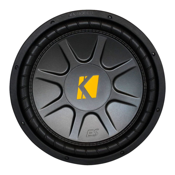 Kicker subwoofer ES104 Owner's Manual